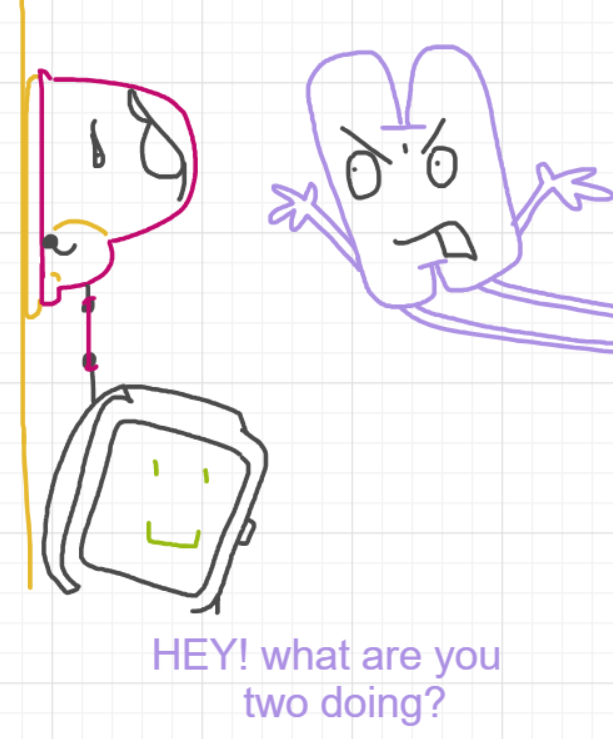 A panel from Running Duos, episode four of the Board Boards object show by Furretwalk/WalkingFurret.